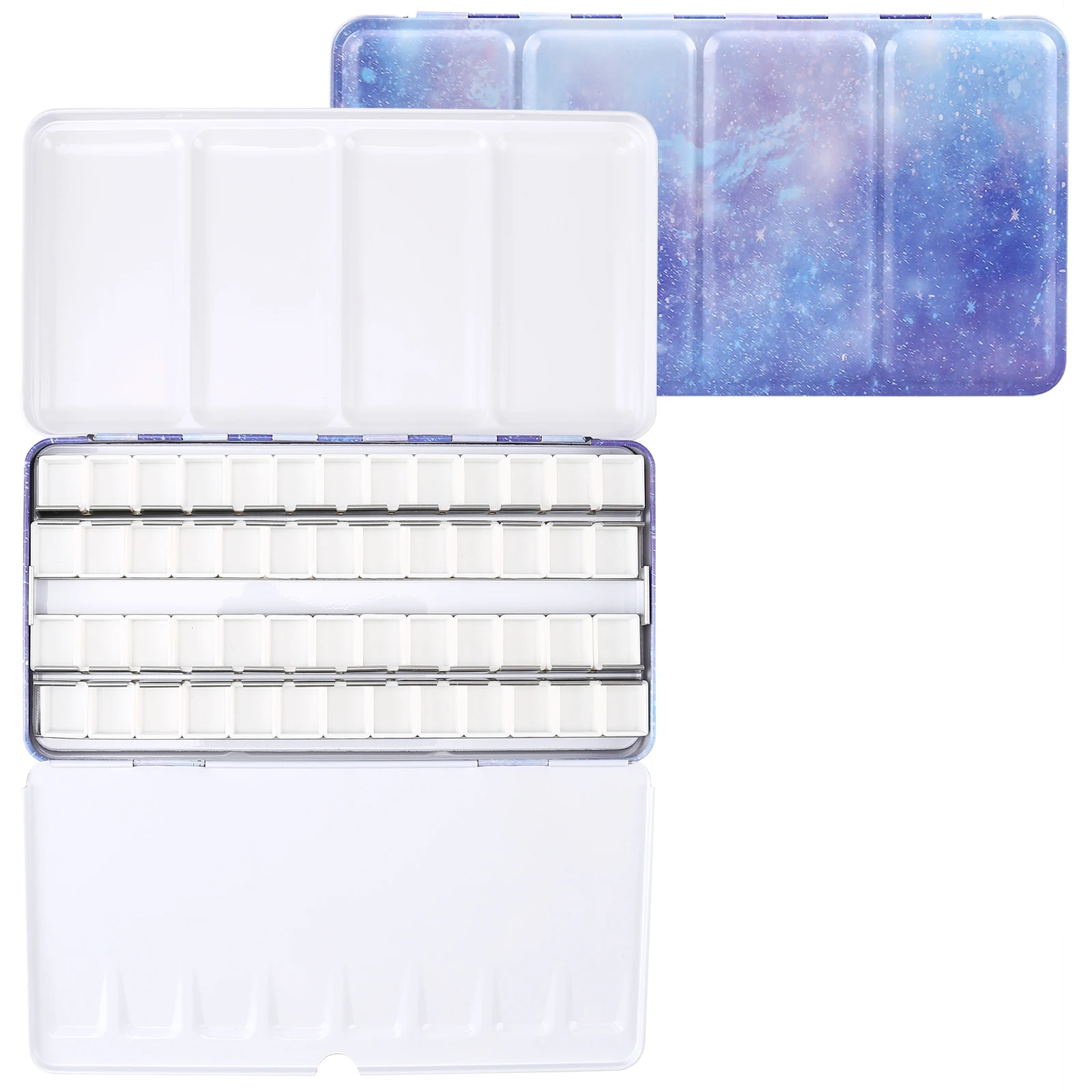 Imagem -01 - Paleta de Aquarela Vazia com Desmontagem Lata de Aquarela para Pintura e Esboço a ar Livre 52 Meias Panelas paleta de aquarela vazia com desmontagem lata de aquarela para pintura e esboco a ar livre 52 meias panelas 01