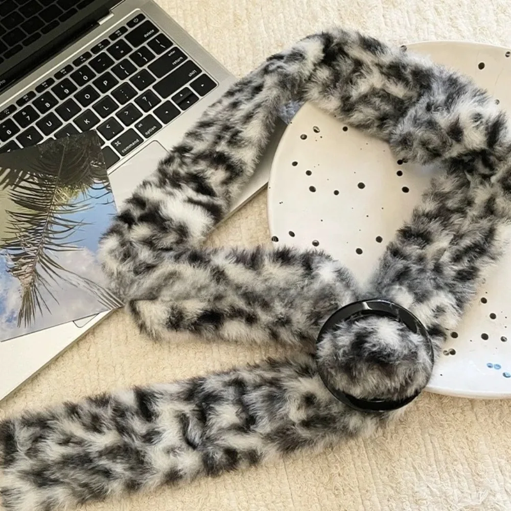 

Personality PU Leather Leather Fur Belt Leopard Print Faux Fur Plush Belt Western Style Jeans Decor Y2K Waistband Spicy Girl