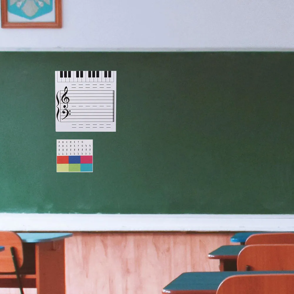 Writing Music Score Whiteboard Reusable Practice Music Teaching Tool Dry Wipe Erasable Magnetic Music Notes Stickers