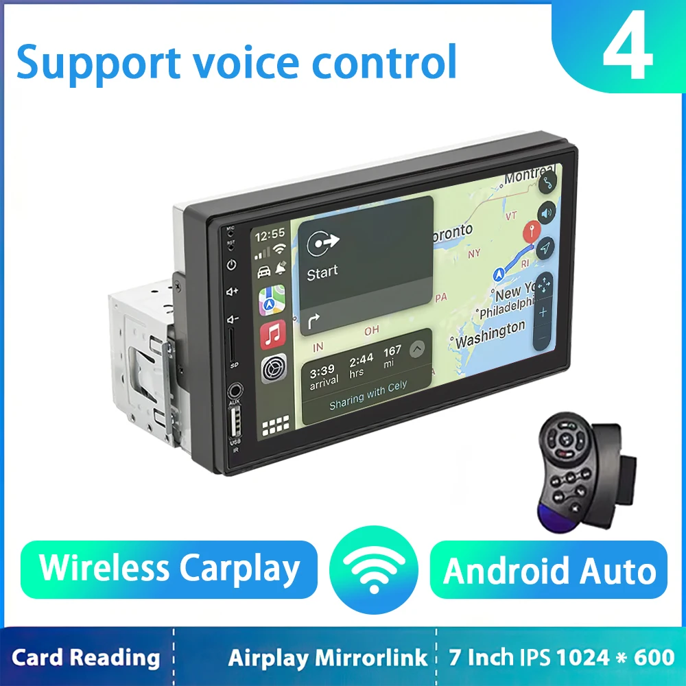 HD 7 inch IPS Touchscreen Universele 1Din Caplay Android auto Autoradio Stereo Multimedia Speler Autoaudio FM-ontvanger Monitor