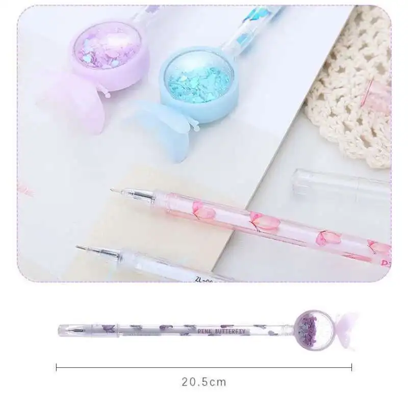 1-teiliges Lytwtw's Stationery Niedlicher Kawaii-Schmetterlings-Gelstift für Schule und Büro, kreativer, süßer, hübscher Stift – Detail 14