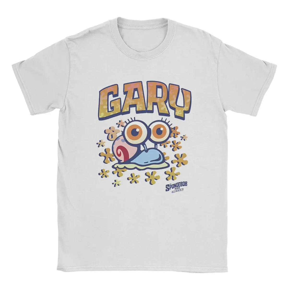 SpongeBob SquarePants Sponge On The Run Baby Gary T-Shirt for Men Vintage 100% Cotton Tee Short Sleeve T Shirt Clothes