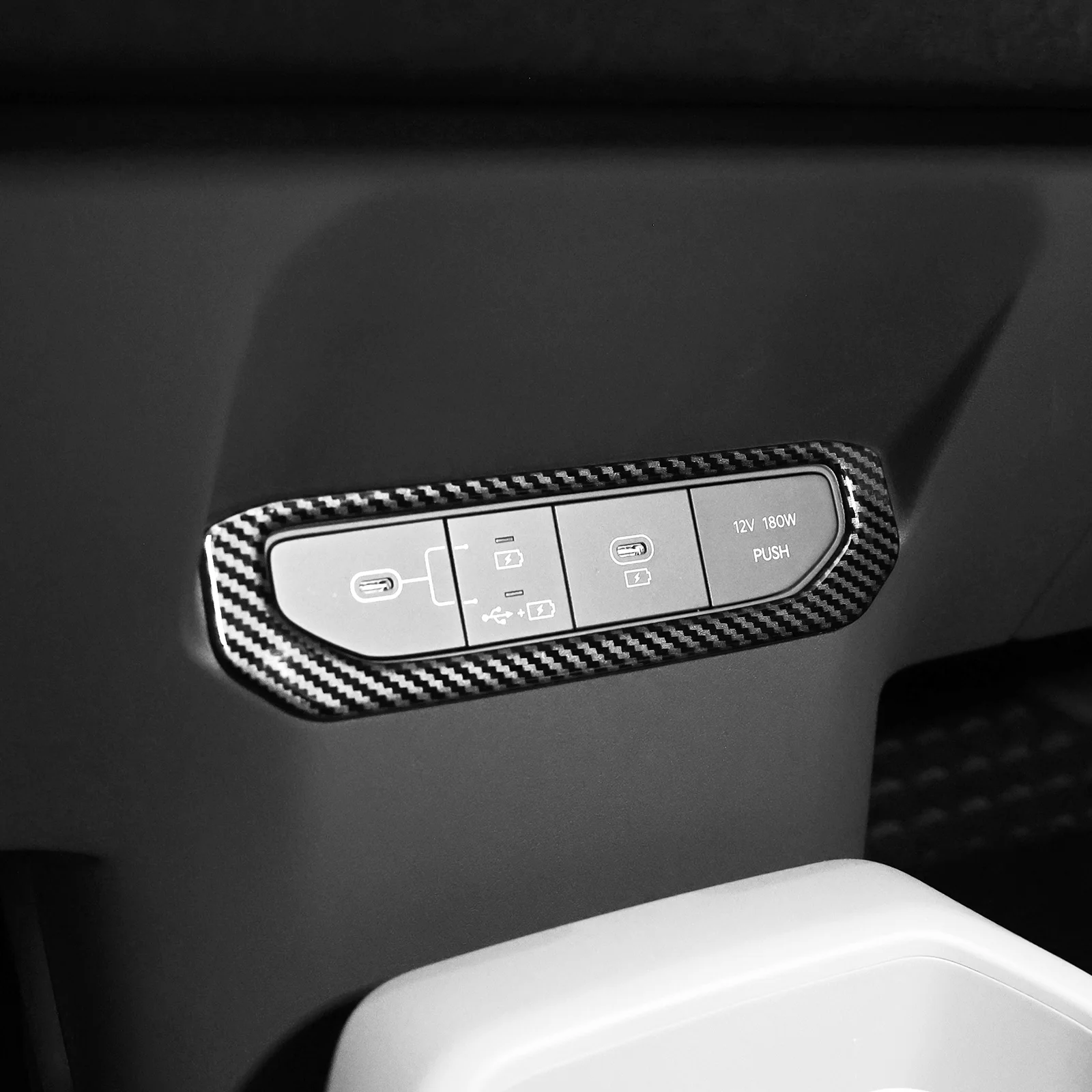 For Kia EV3 Center Console USB Charging Port Frame Trim Charger Socket Decoration Cover Car Accessories Styling