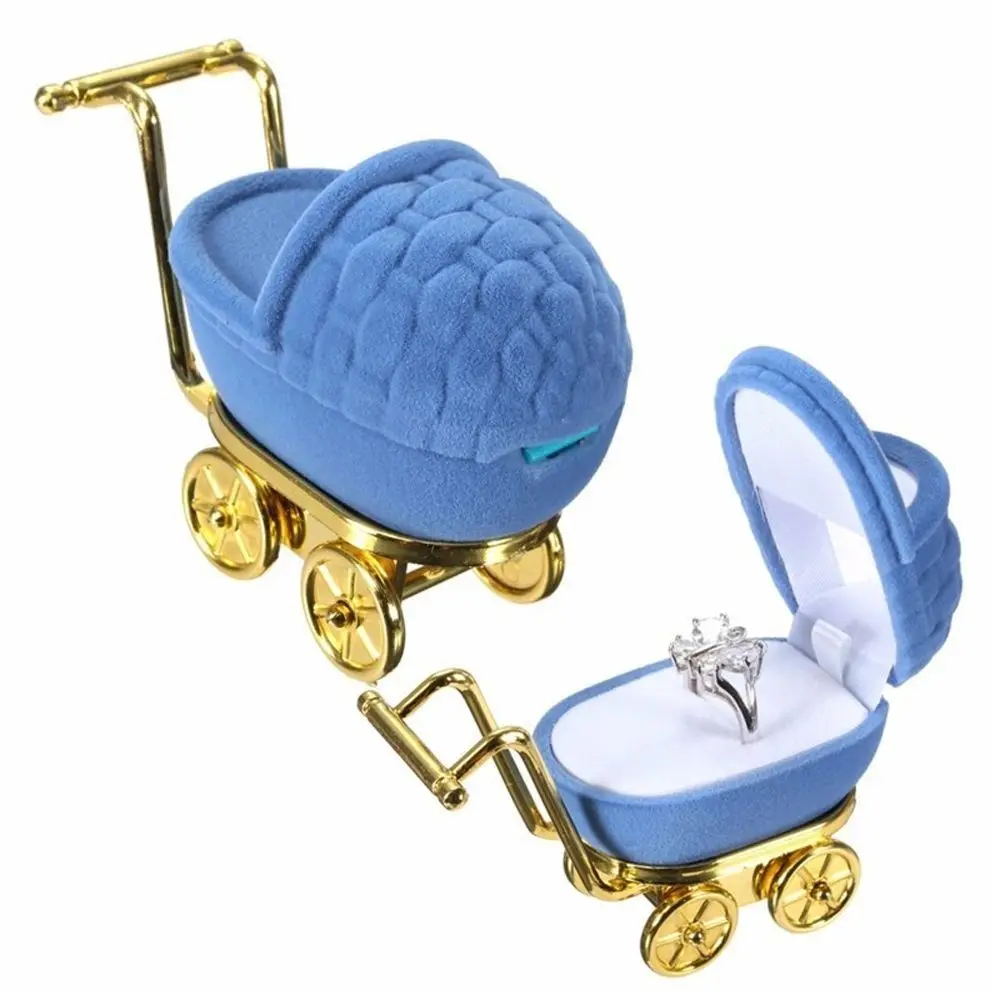 

Portable Accessories Necklaces Box Jewelry Display Holder Gift Case Storage Case Velvet Stroller Ring Box