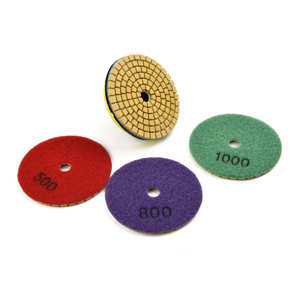 Polishing Pad Set 11pcs Emery Type for Marble Concrete Stone Grinding Buffing Disc Tool 75mm Diameter Multiple Grit Options