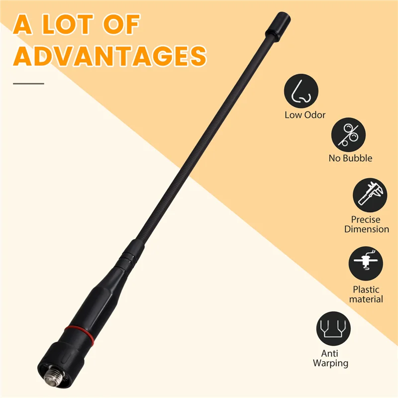 ABKI-выдвижная антенна для рации, двухдиапазонная 144/430 МГц SMA-гнездовая антенна для рации Baofeng/Quansheng/Ouxun