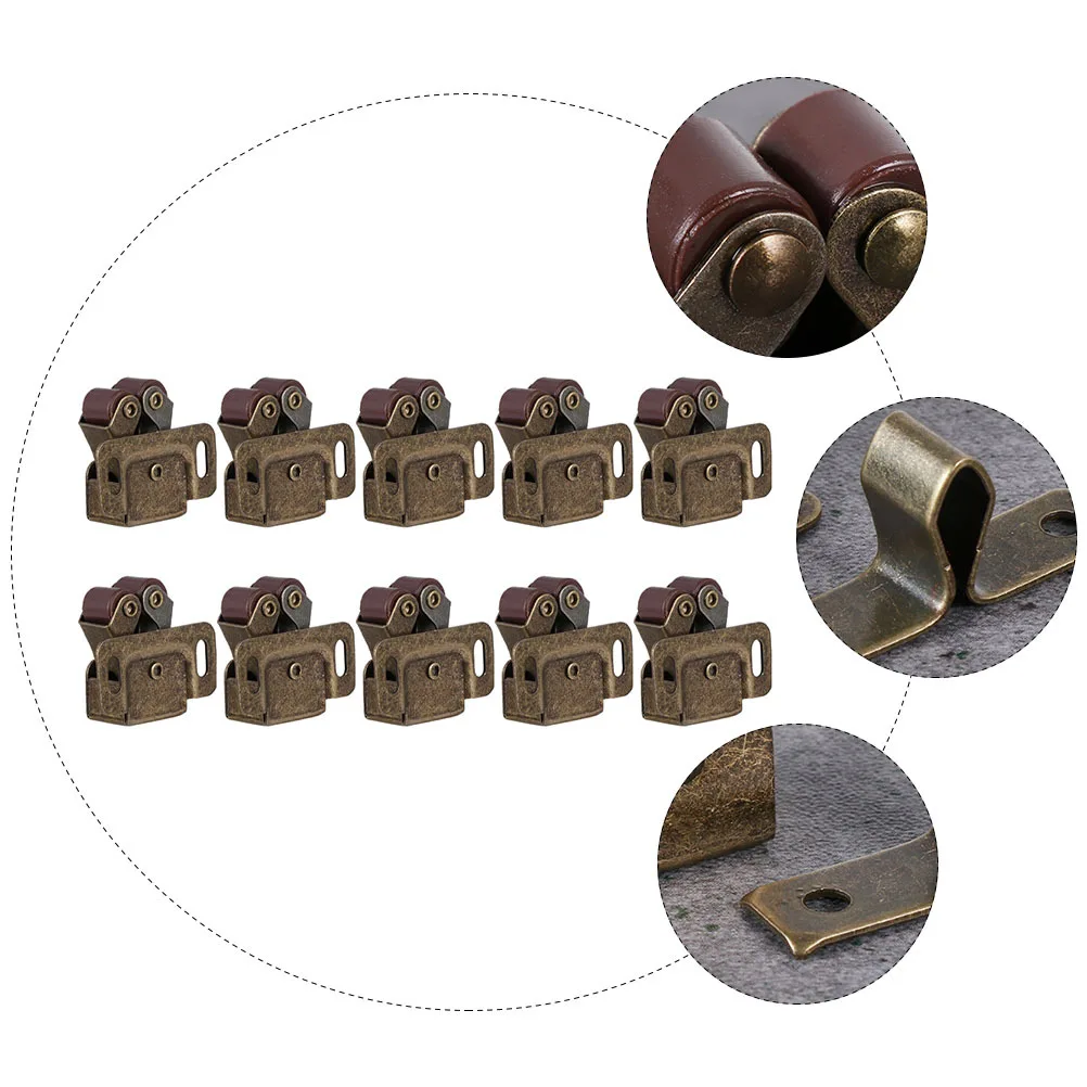 

12Pcs Door Catch Double Roller Catch Ball Latch Heavy Duty Kitchen Cabinet Steel Door Latch Silent Noise Reduction