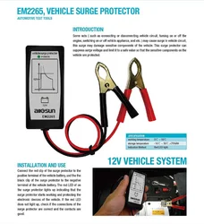 Surge Protector 12V Vehicle System Car Power Automotive Diagnostic Tools All-sun EM2265