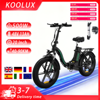 KOOLUX BK6S E-bike 500W Motor 48V13Ah Lithium Battery Folding Electric Bicycle 20*4.0 Inch Fat Tire for Adults Electric Bike