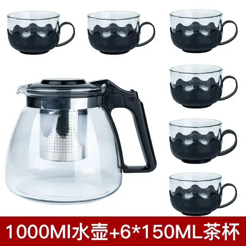 High Quality Heat Resistant Glass Tea Pot Chinese Teaware Kung Fu Tea Set Puer Kettle Coffee Glass Pot Convenient Office TeaPot