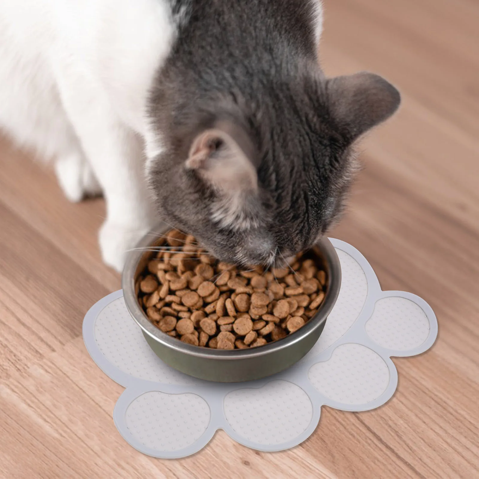 

Reusable Pet Non slip Dog Pet Food Mat Bowl Cat Feeding Placemat Thick Mats for Puppy Shallow Insulated Mat Blue