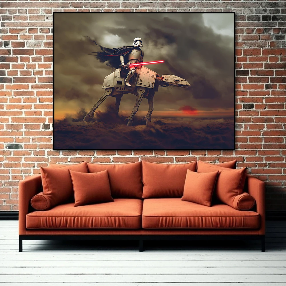 Alien Trooper Riding Droid Horse Poster Disney Wall Art Canvas Painting Print Abstract Movie Picture for Room Home Decor Cuadros