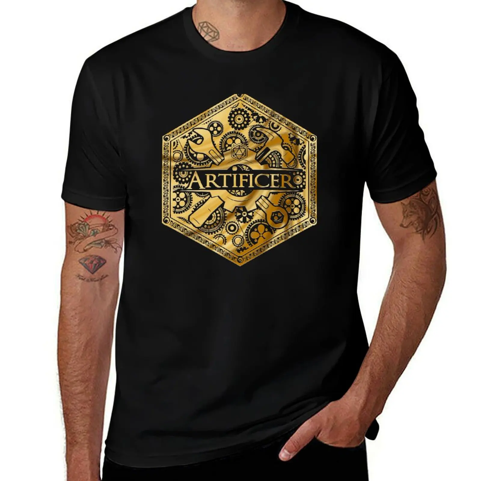 DnD Class Emblem Artificer for role players gift T-Shirt Work Wear Simple Tee Shirt T-Shirt