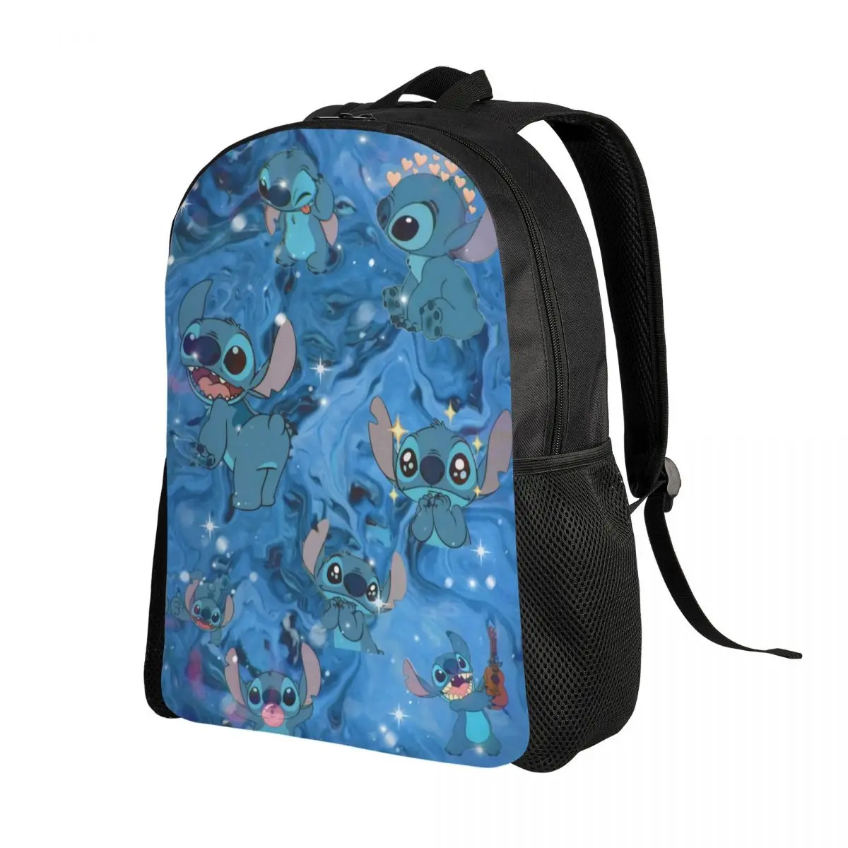 Custom Stitch Heart Cartoon Laptop Backpack Men Women Basic Bookbag for School College Student Bag