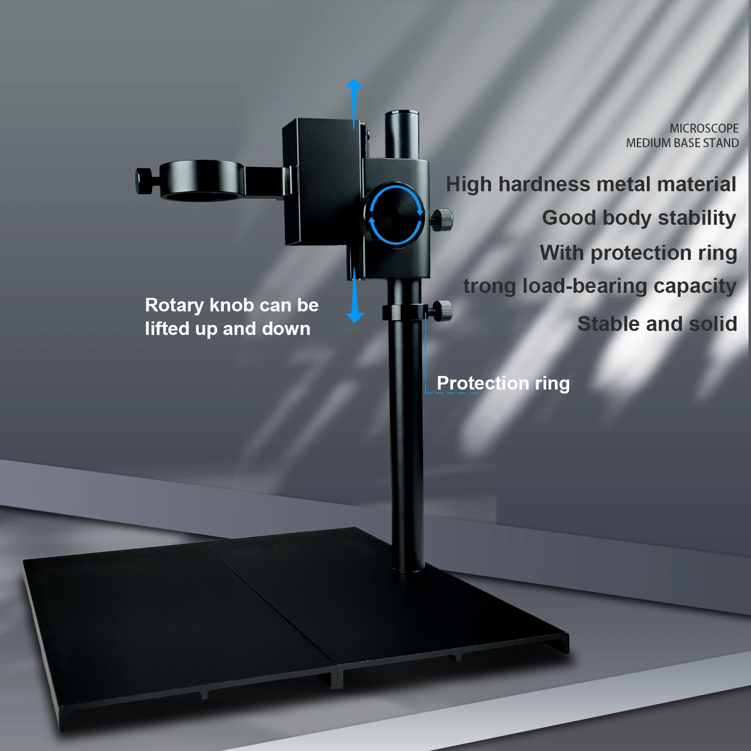 Standard Microscope Stand 50mm 42mm Lengthen Adjustable Mircoscope Base Aluminum Alloy Holder Bracket Table For Repair Soldering