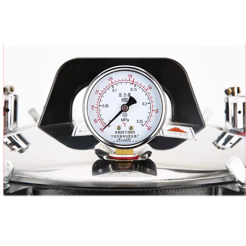 18/24L Portable High Pressure Sterilizer Stainless Steel Steam Sterilization Pot Laboratory Medical Automatic Disinfection Pot