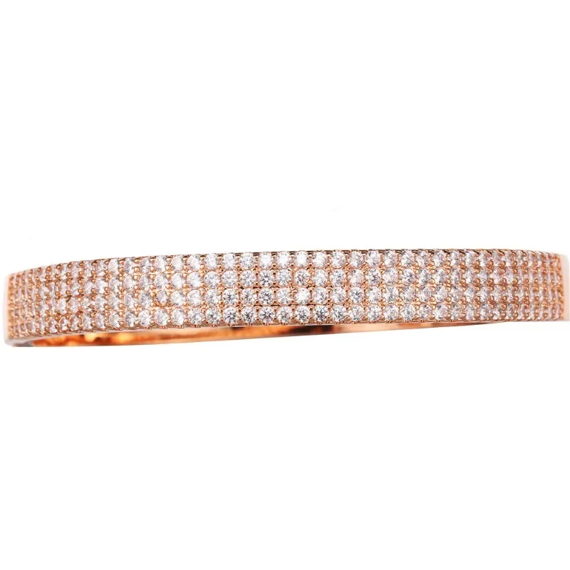 

Four Rows of Micro-inlaid Zircon Full Diamond Opening Bracelet Niche Design Women's Senior Design Bracelet