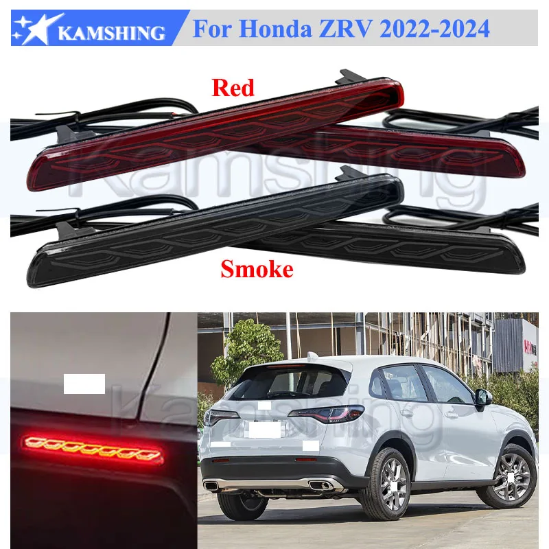 Kamshing 1 Pair Modify LED Rear Bumper Light Lamp For Honda ZR-V ZRV 2022-2024 Rear Bumper Fog Light Fog Lamp Rear Foglight