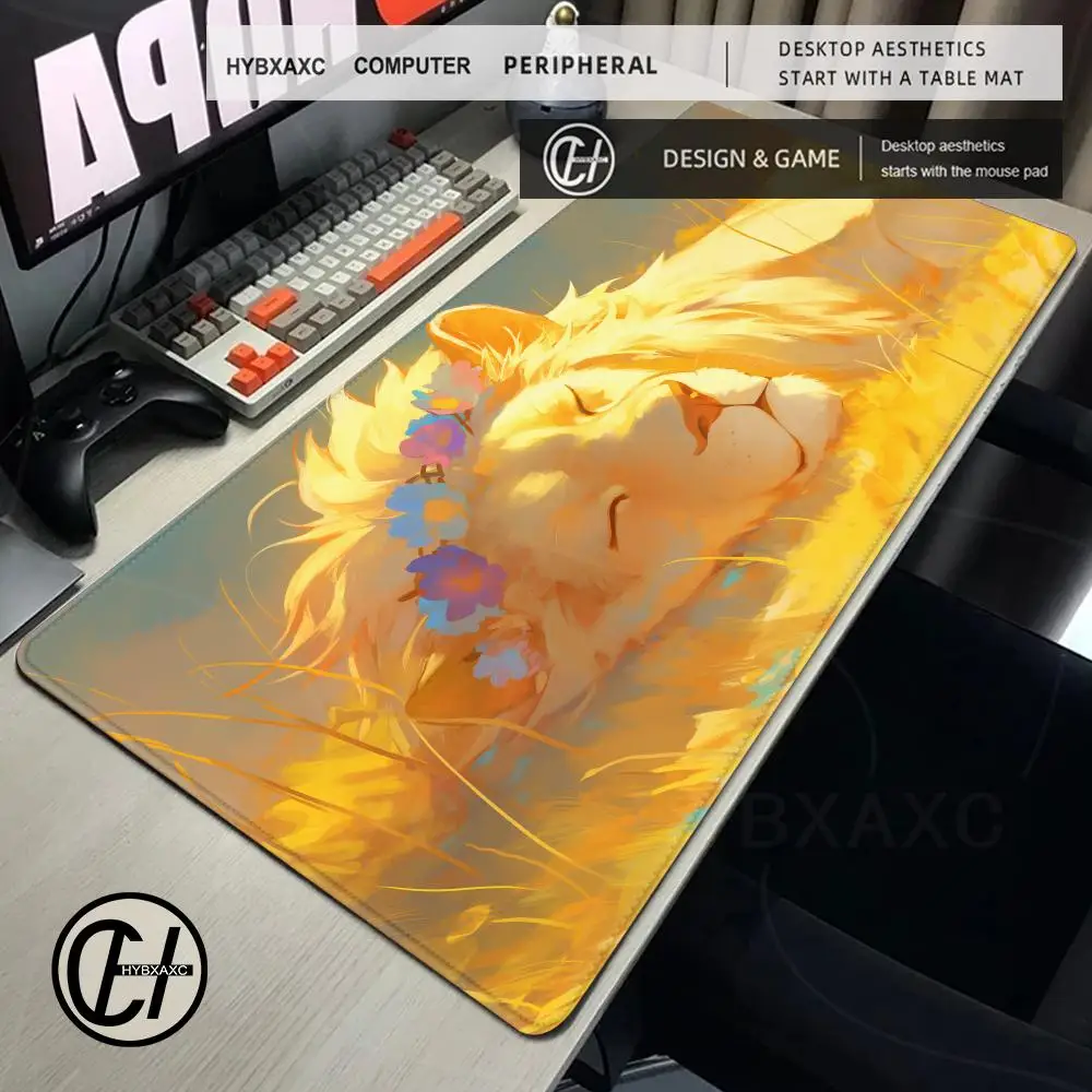 

Большой коврик для клавиатуры и мыши для ноутбука Golden Lion Kawaii Majestic Lion, коврик для мыши, дополнительные аксессуары для девочек, игровые коврики, милые ковры для геймеров