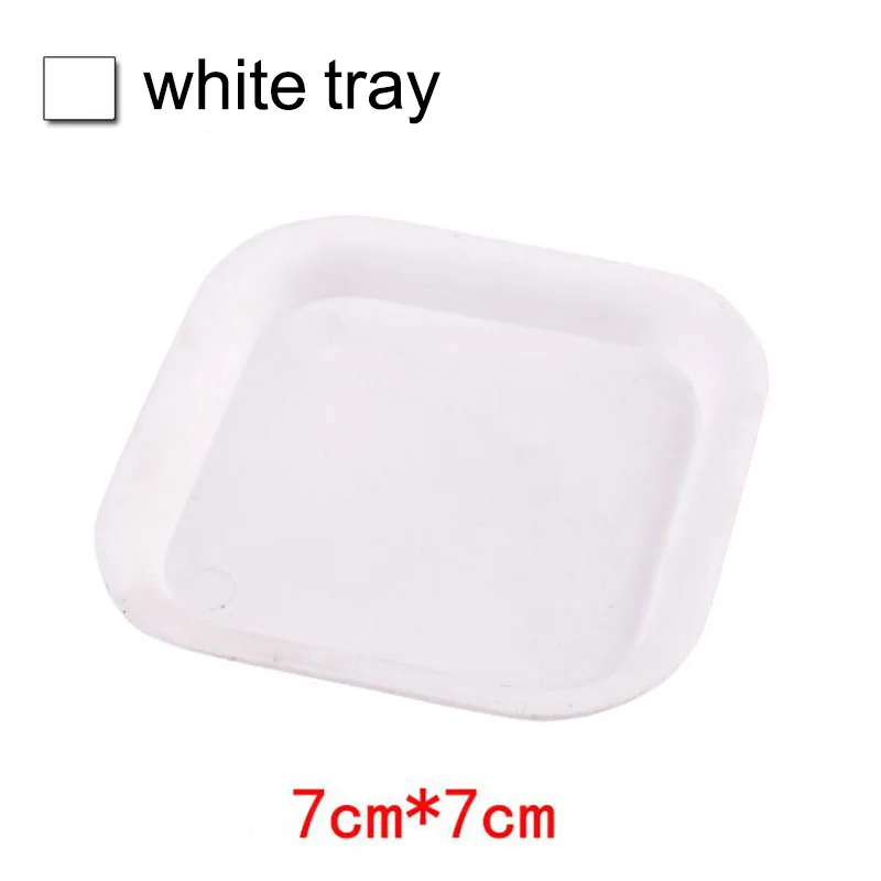 10pcs 7cmx7cm Plastic flowerpot trays Flower nursery cute pot tray base holder Balcony Planter Square grow cup garden tools