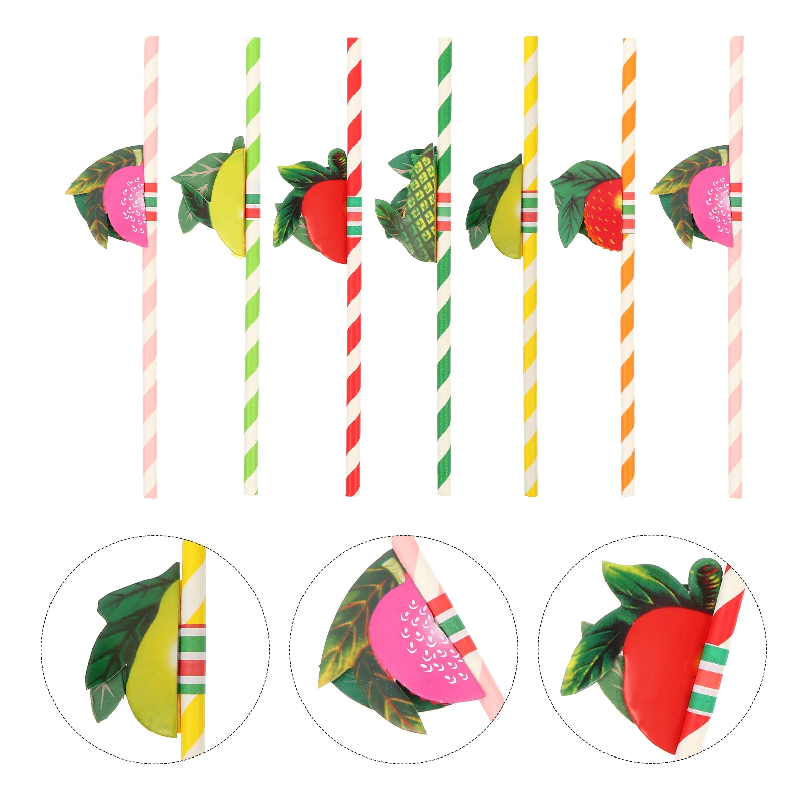 

50Pcs Hawaii Paper Straws Fruit Shape Party Supplies Disposable Drinking Straws for Summer Parties Picnics and Barbecues