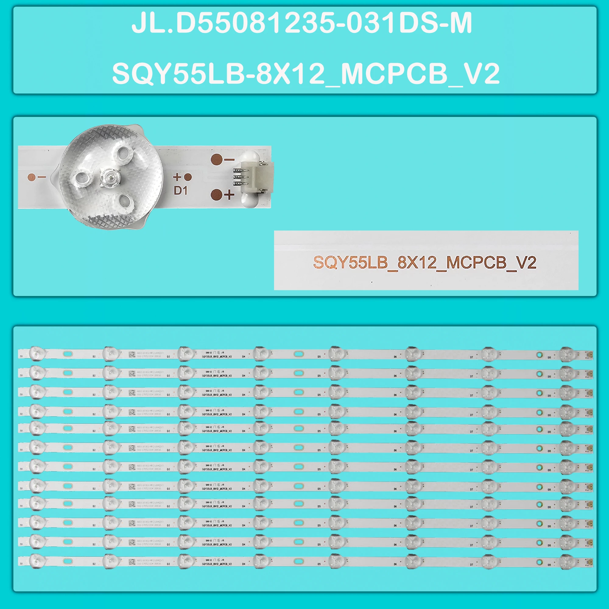 

LED BackLight Strip For LED5501 LED5501U 55LUN57L 55LUA58L 550AM7UD D55RWB344-F55-A PLDED5515-D STV-LC55ST1000U