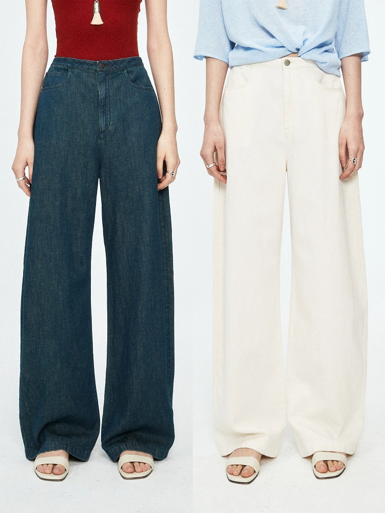 

Джинсы женские MRS Studios Casual Lin Han Flax, легкие, драпированные, свободного кроя, летняя коллекция, повседневные, с завышенной талией