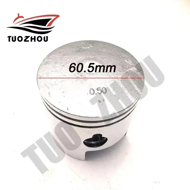 Replaces For TOHATSU Outboard Motor 18HP MB18 M18 Diameter 60.50MM Boat Piston 350-00004-0 with Rings 350-00014-0 (O/S 0.50MM)