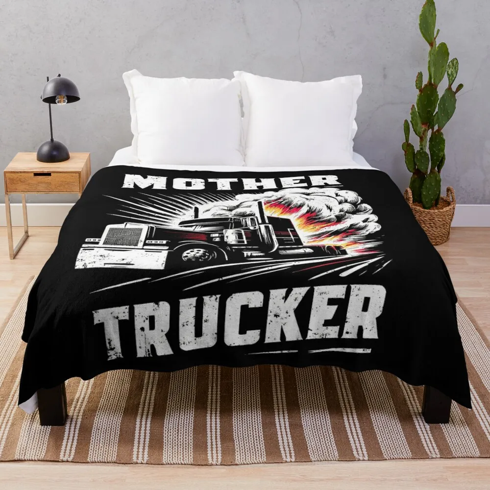 Mother Trucker - Bold Trucking Power Design Throw Blanket Extra Large Throw Decorative Sofa Sofa Throw halloween Blankets