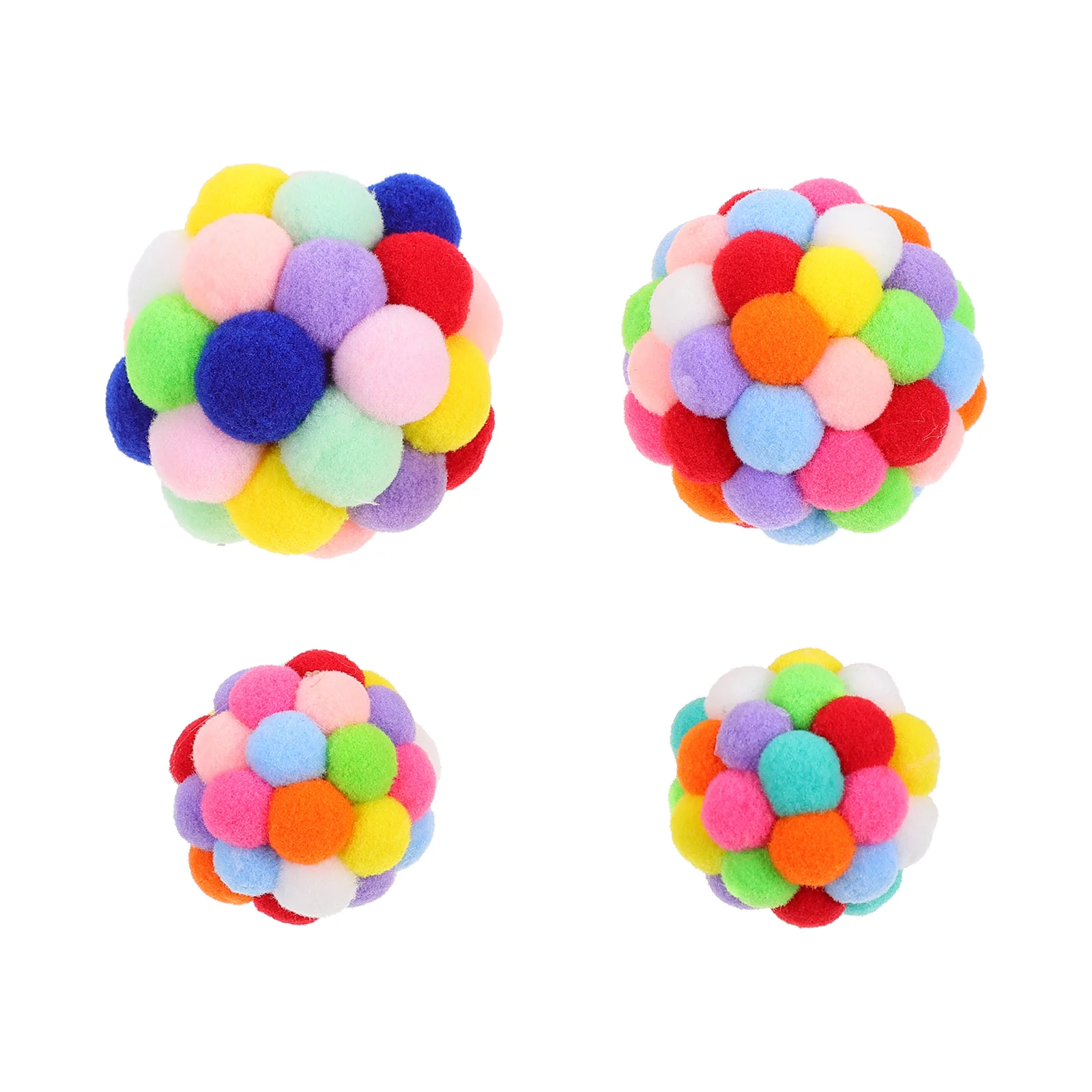 4pcs Creative Cat Teasing Ball Toy Adorable Colorful Cat Chew Toy Pet Plaything plush ball cat toy cat teasing toy