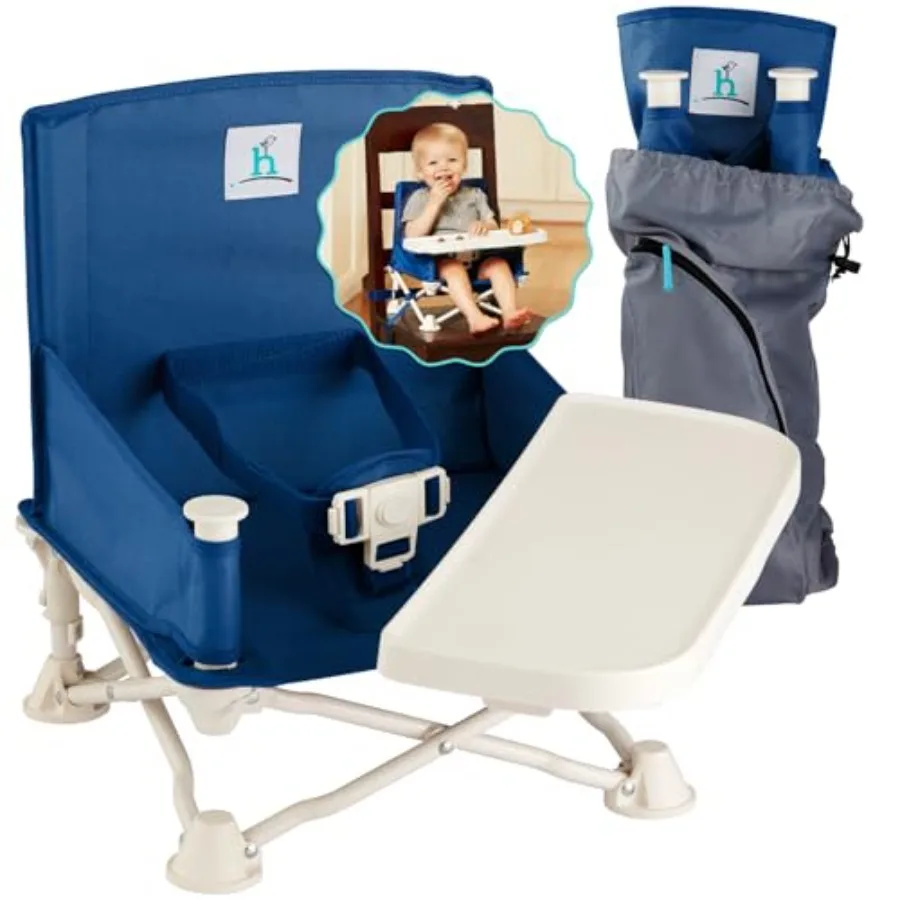 

Hiccapop OmniBoost Travel Booster Seat with Tray for Baby Folding Portable Baby Booster Seat for Dining Table Camping Beach Gra