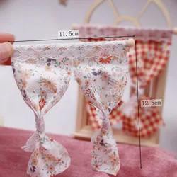 1Pc Dollhouse Mini Miniature Door Curtain Home Toy Accessories Bjd Miniature Home Model Ob11 Lace Cotton Edge Curtain Decoration