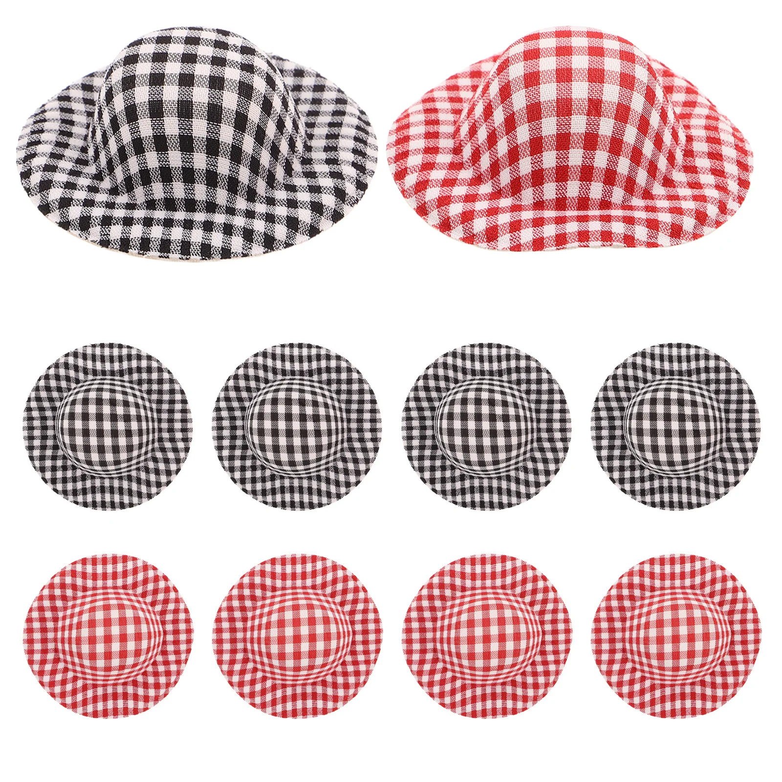 หมวกมินิลายสก็อต 20 ชิ้น ผ้าเนื้อบางเบา หมวกทรงสูงขนาดจิ๋ว สำหรับงานฝีมือ ตกแต่งงานปาร์ตี้ อุปกรณ์ตกแต่งบ้านตุ๊กตา เครื่องประดับผม