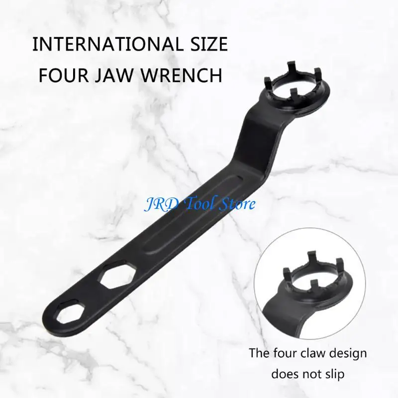 A2UD Professional Grinder Spanner 4 Clawグリップ調整可能な取り外しレンチ効率的な分解ワークショップホーム使用