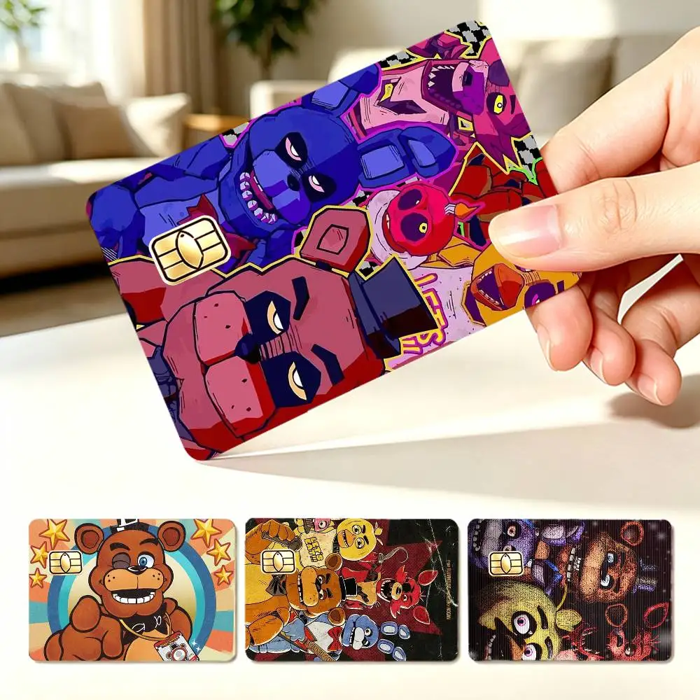Fnaf Five-nights-At-F-Freddys  4pcs 1Set Card Stickers Small Waterproof Chip 4PCS Card Sticker Anti-Scratch