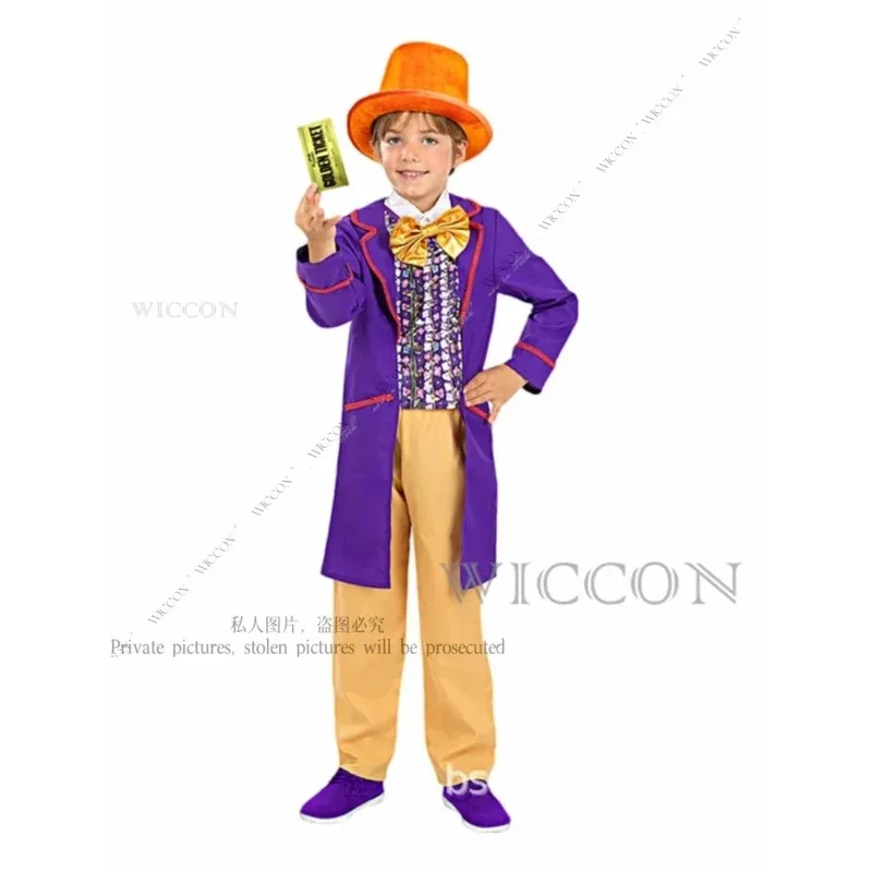 Sky02 Шоколадная фабрика Вилли Косплей Костюм Чарли Униформа Детский наряд для ролевых игр Полный костюм Хэллоуин Маскарад Детский Clo88Ji