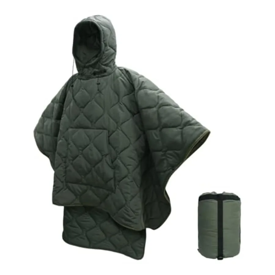 

Poncho Ler Hoodie with Pocket sulated Military Sleepg Bag Waterproof for Outdoor Campg Travel Survival Huntg Car Emergency
