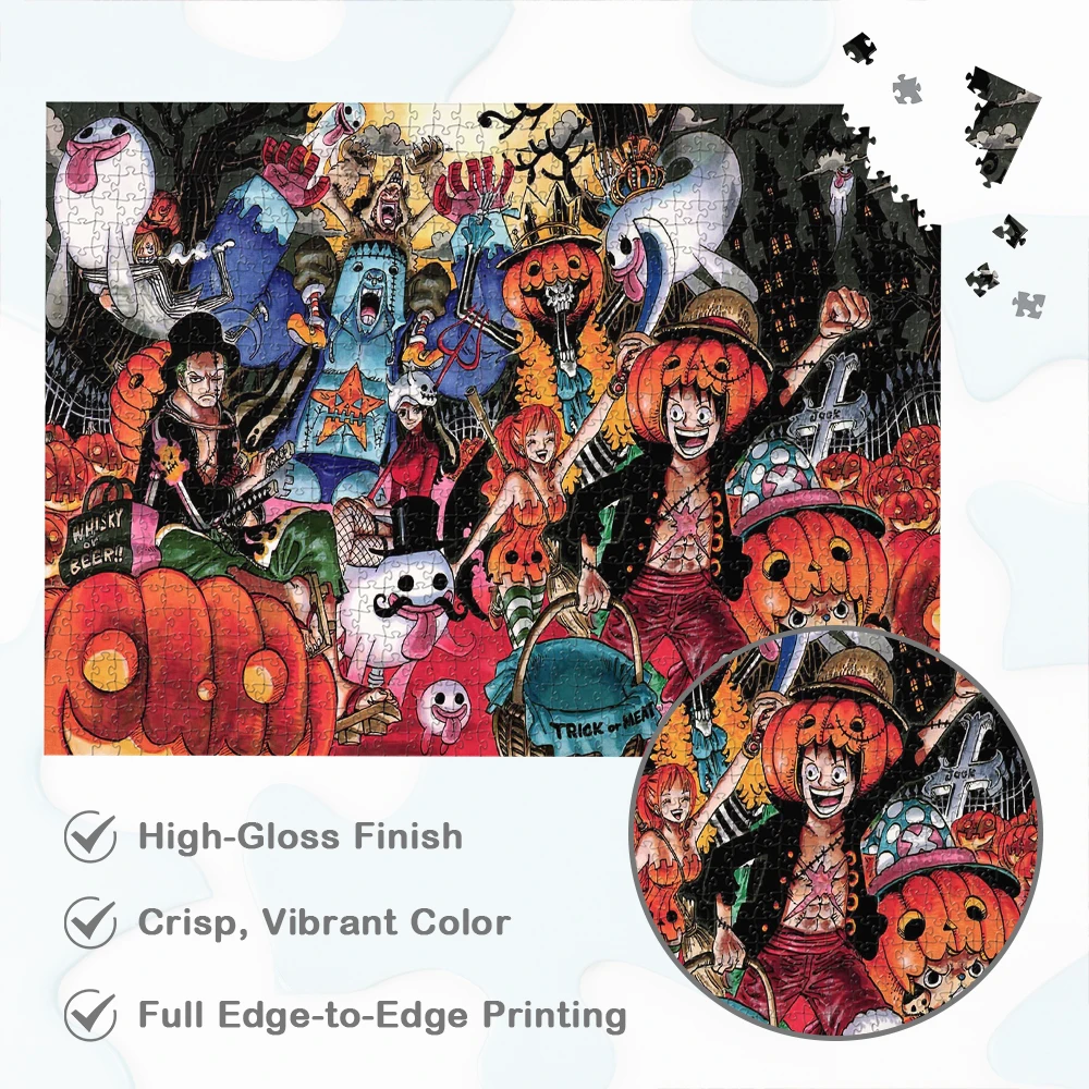 One Piece Background Jigsaw Puzzles Classic Japanese Style Anime Main Characters Games and Puzzles Large Puzzle Game Toys Gift