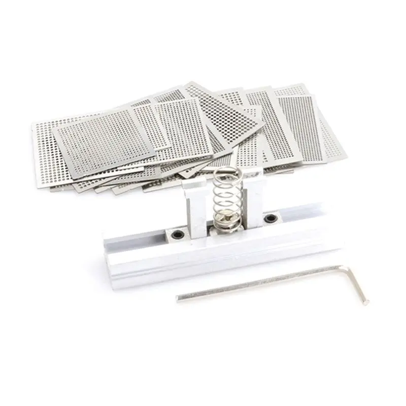 

Набор из 16 универсальных трафаретов BGA для прямого нагрева, для ремонта SMT/SMD-чипов, с легкой поддержкой - AT36