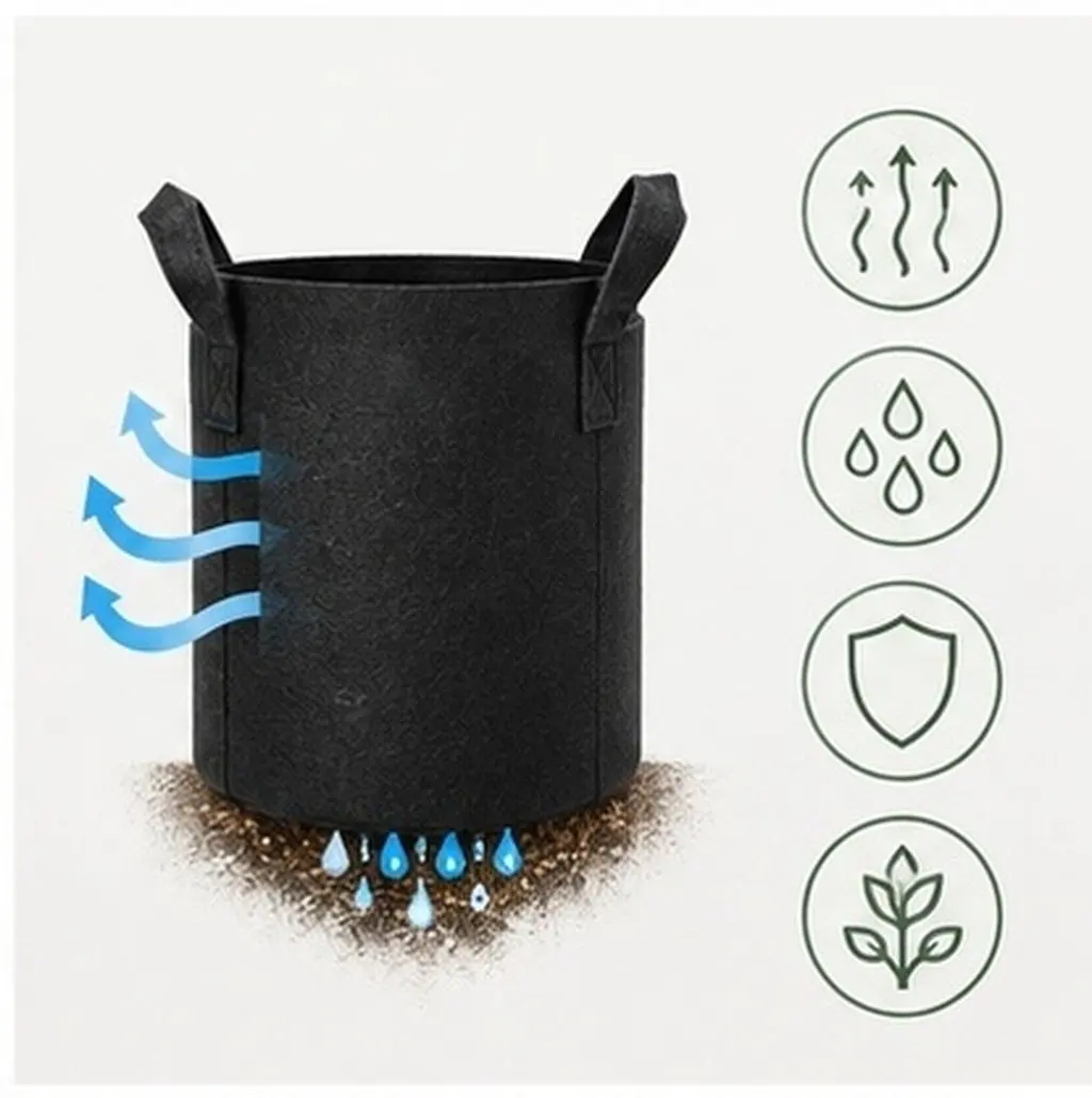 5Pcs Growth Bags Breathable Non-Woven Fabric Planting Bags Indoor Vegetable Planting Pouch Nursery Planter Container for Potato