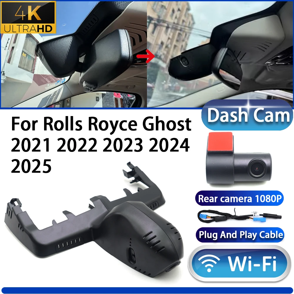 

HighCity For Rolls Royce Ghost 2021 2022 2023 2024 2025 Dash Cam Camera DVR 4K Night Vision Wifi Plug And Play Video Recorder