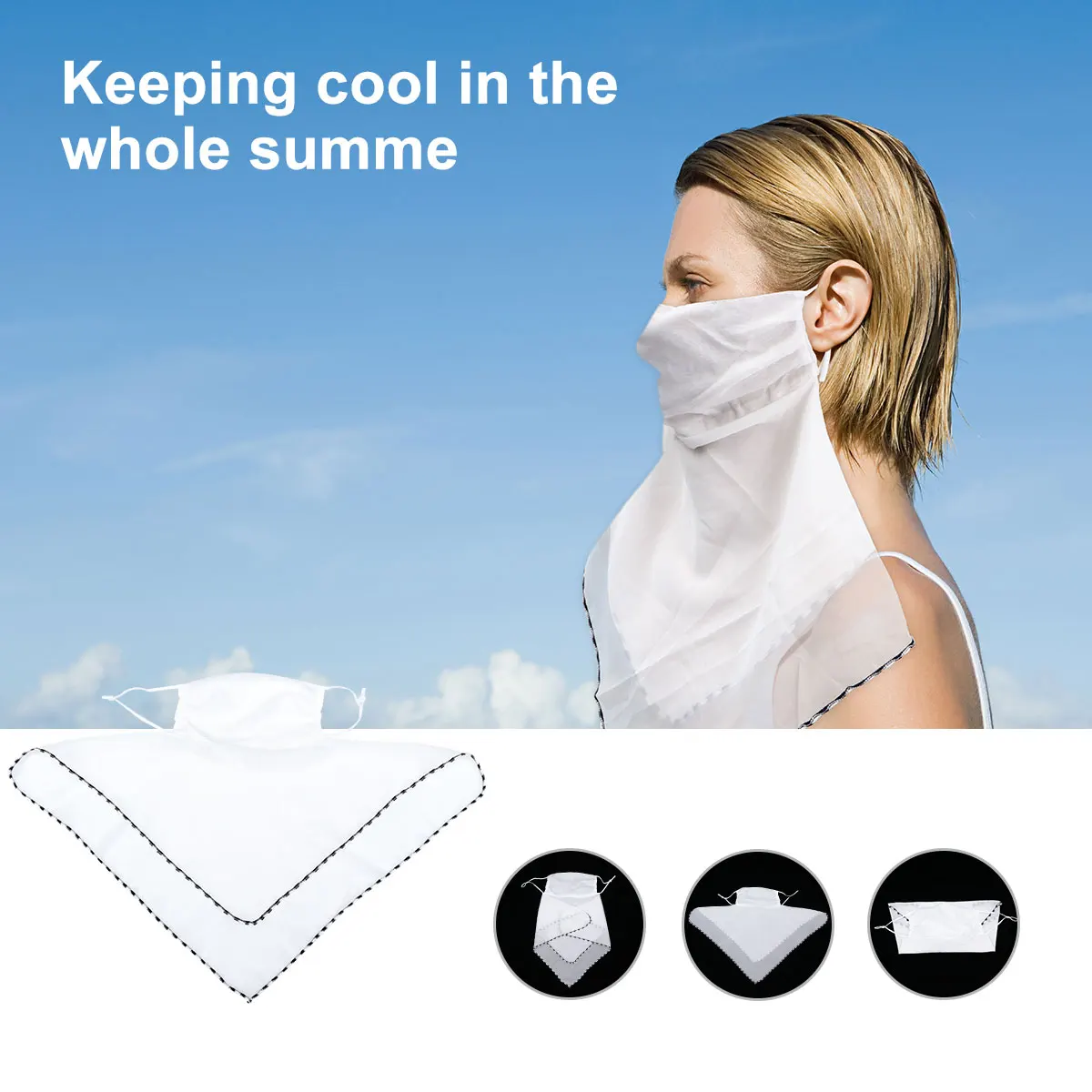 

2 Pcs Neck Mask Jogging Durable and Practical. Cover Design with Bright Colors Travelling Veil