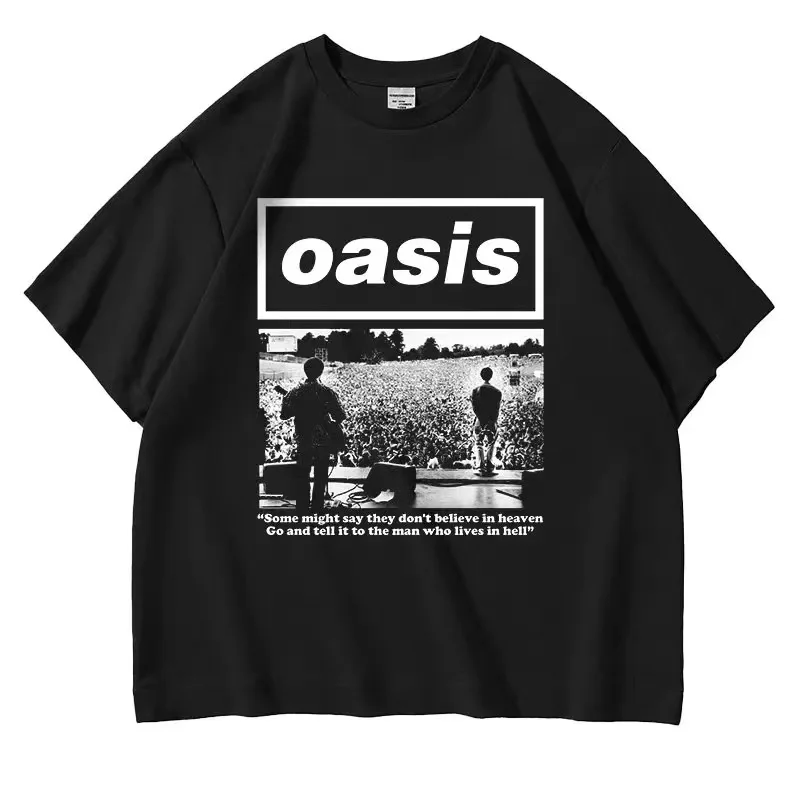 

Oasis American Heavy British Wall of Wonders Heavy American Short sleeve To Do Old Baggy T-shirt Man Unisex Tee 100% Cotton
