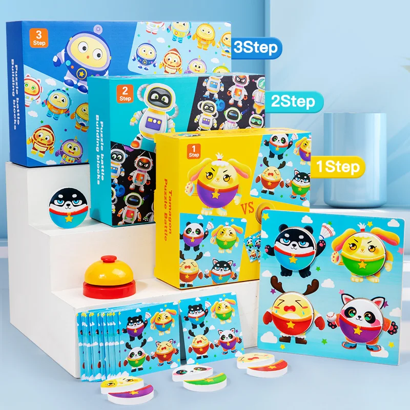 Montessori Double Battle Building Blocks Puzzle Parent-Child Interactive Toys Logic Thinking Learning Educational Toys Gifts