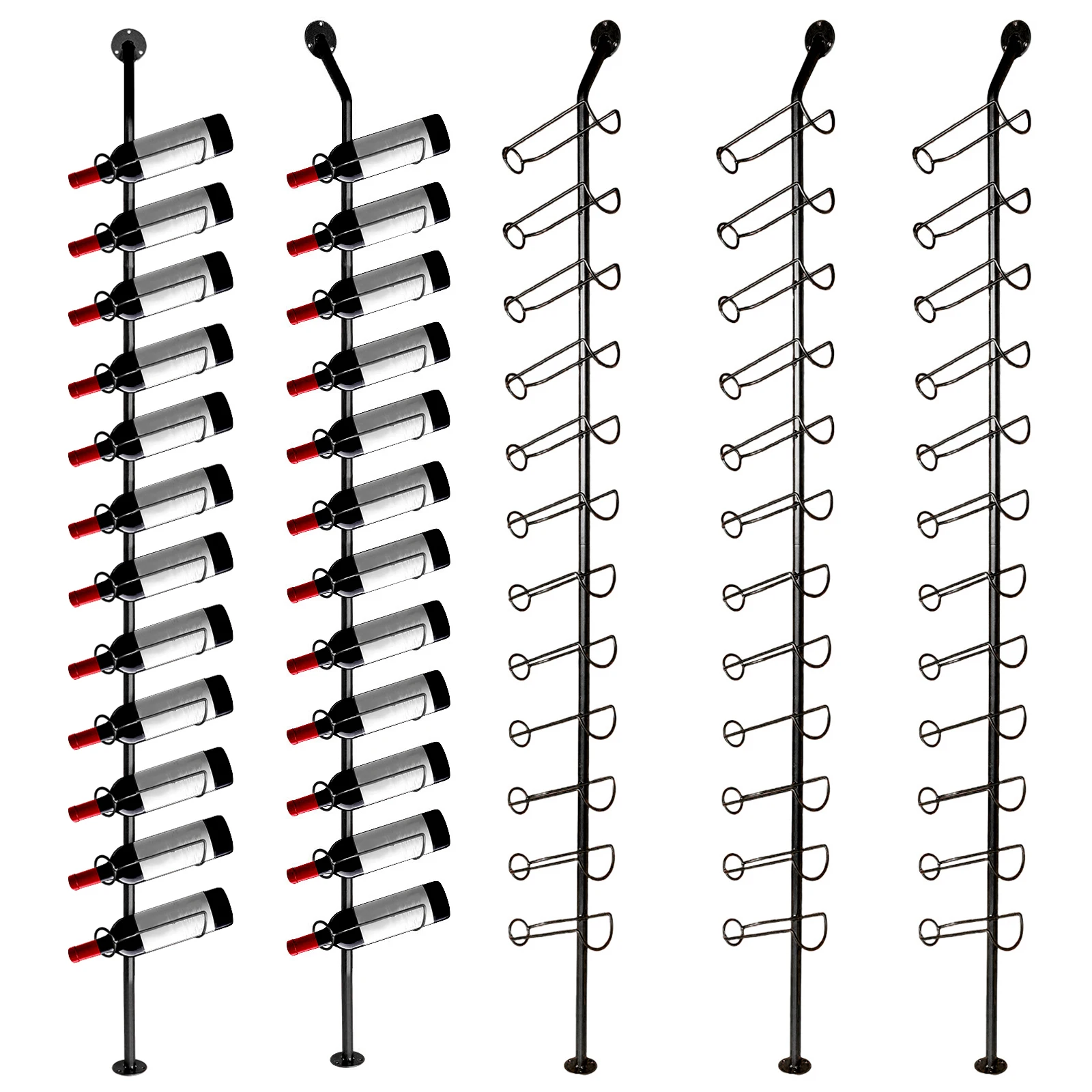 5パック壁掛けワイン収納オーガナイザー60本用吊り下げ式ラッ - Wine Rack Wall Mount のレビューと価格
