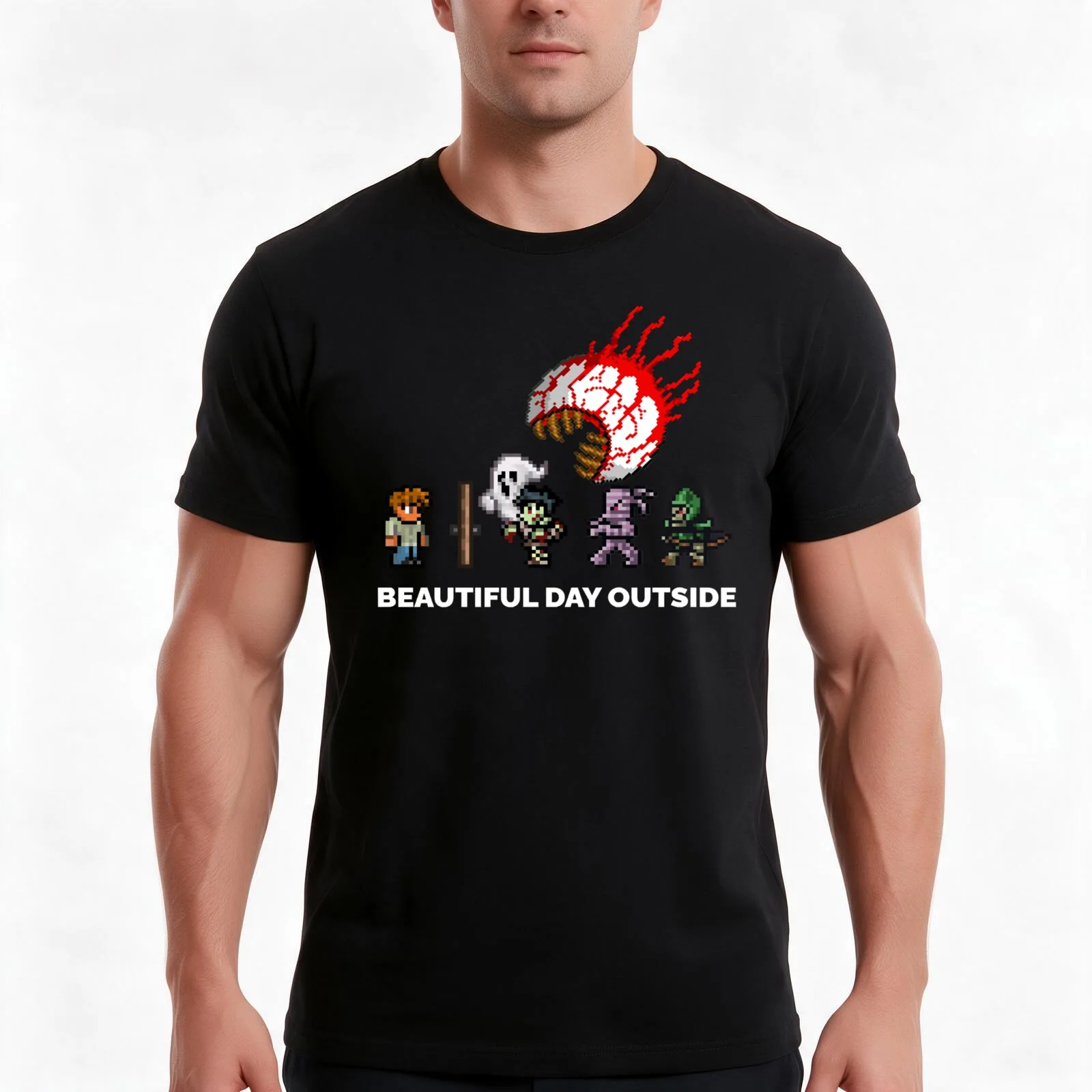 mens womens terraria game T-Shirt, Summer Casual Cotton Tee, Oversized Streetwear Tops, Vintage Graphic Print, Unisex Men Women