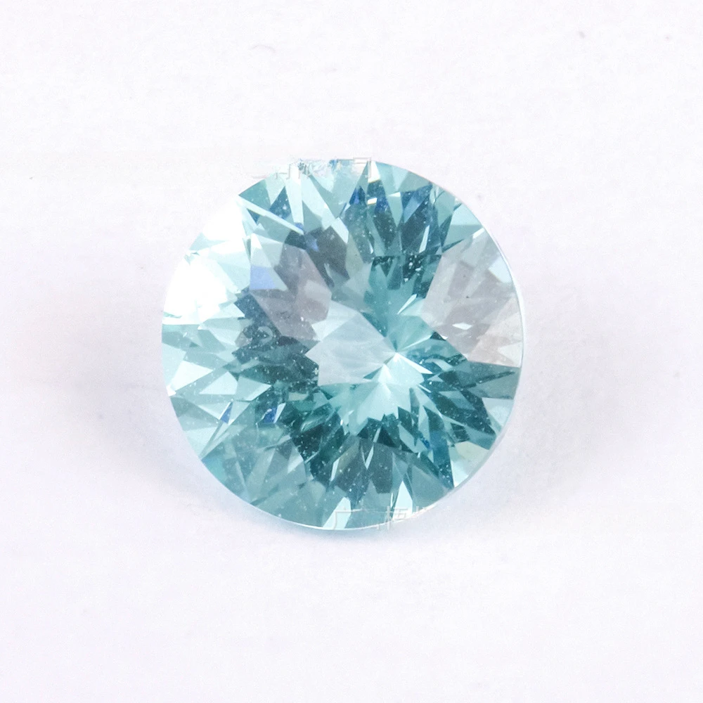 1-3ct Blue Green Color Emperor Cut Lab Grown Paraiba Loose Stone Round Shape for Diy Jewelry Making Wholesale