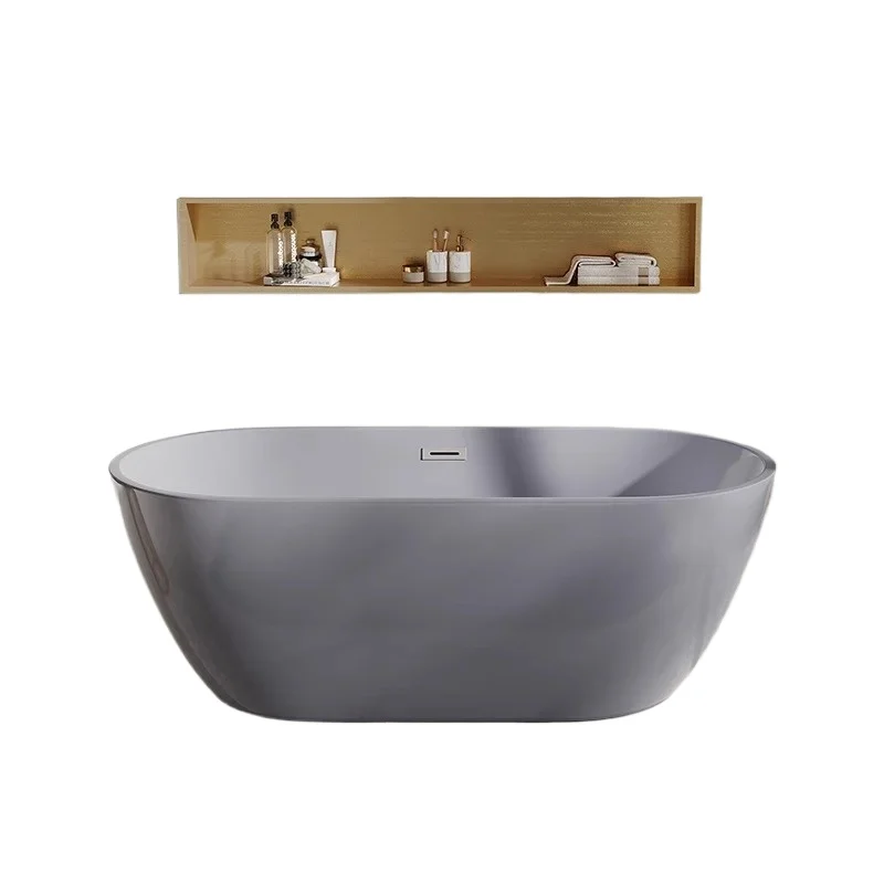 

Color acrylic bathtub, adult household small apartment, black mini independent removable bath