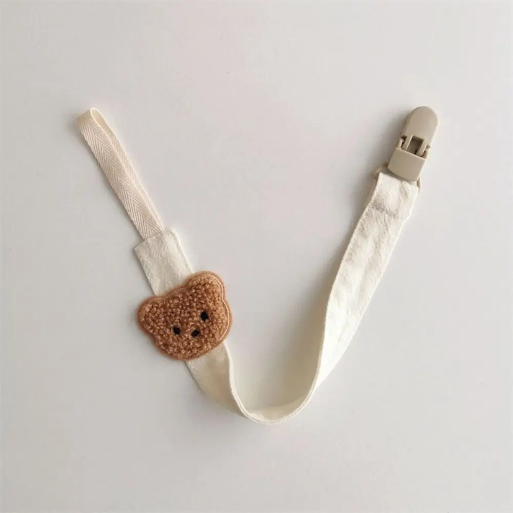 

Colorful Embroidery Baby Cloth Pacifier Chain Lattice Adjustable Soother Holder Bear Dummy Clips Nipple Holder Clips Children