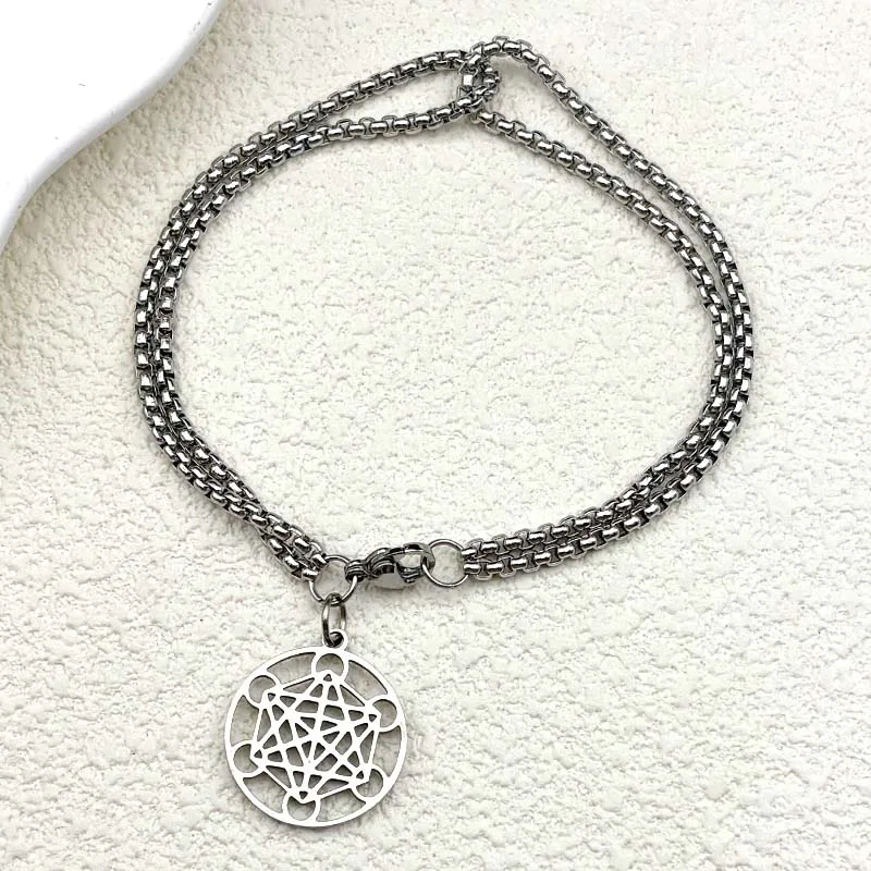 Yoga Hindu Buddhism 7 Chakra Stainless Steel Bracelet Women Men Sacred Geometry Angel Seal Metatron Symbol Hand Chain Jewelry
